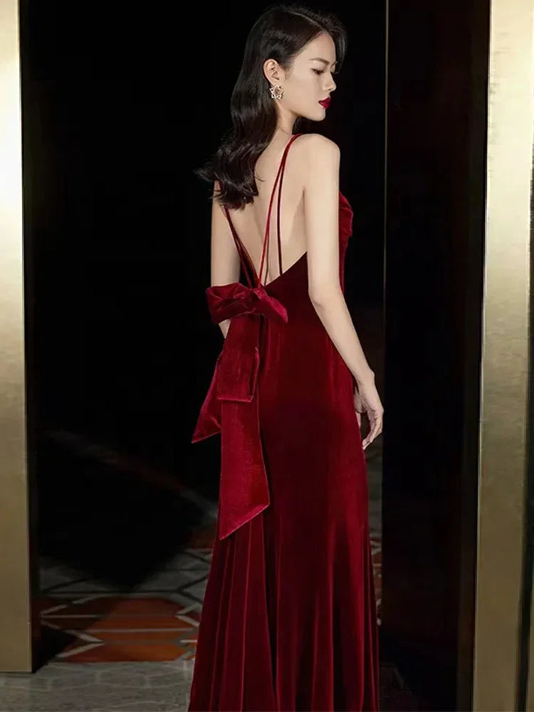 Robe longue de bal sirène marron, robe de soirée charmante Y1639