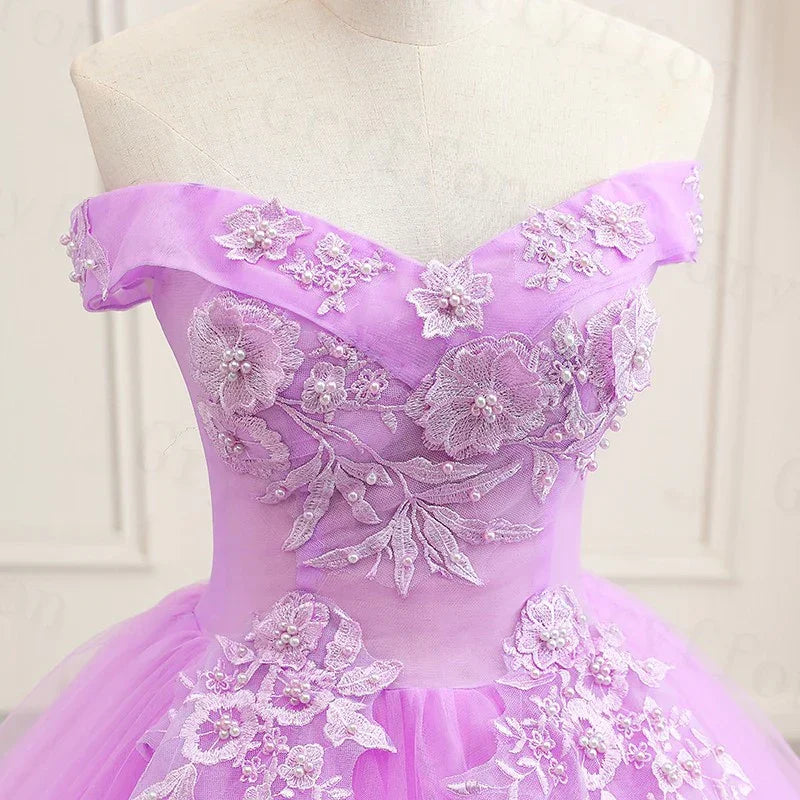 Vestido Roxo para Quinceanera Clássico Princesa Vestido de Baile Y299