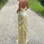 Robe de bal romantique en mousseline à bretelles spaghetti et col en V, robe de soirée charmante Y2306