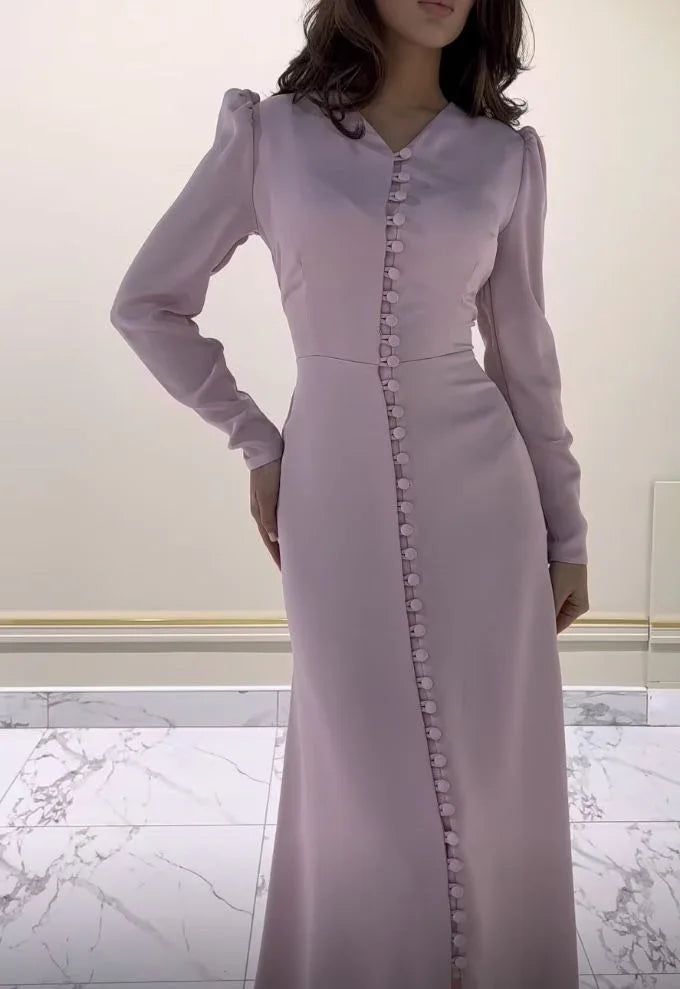 Elegant Long Sleeves Sheath/Column Prom Dress Charming Evening Dress Y4636