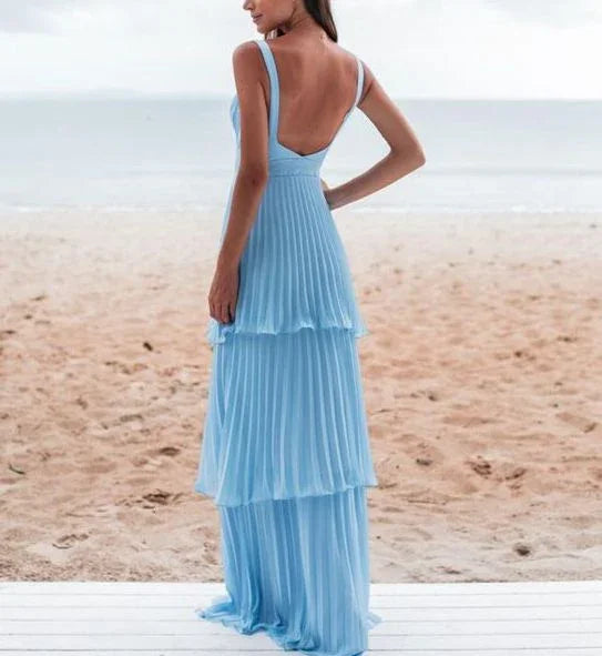 Charming Blue Prom Dress Long Evening Dress Y6363