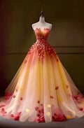 Vestido de fiesta sin tirantes con apliques de tul bonito y falda en línea A Y8360