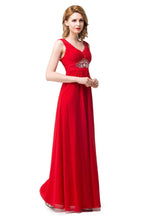 A-line Knee-length V-neck Red Bridesmaid Dresses