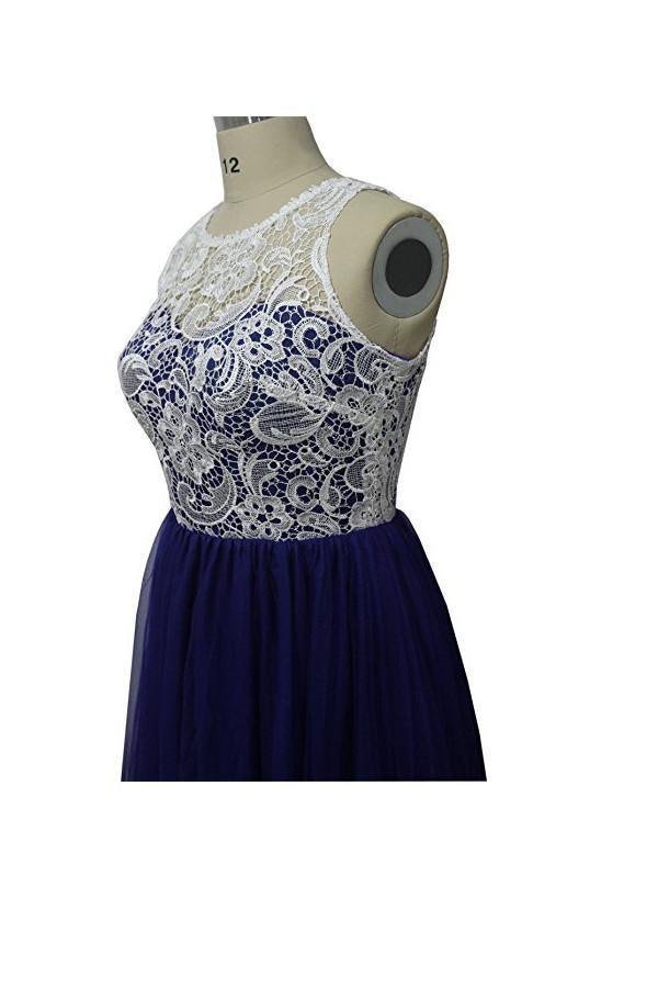 A-line Prom Dress lace bridesmaid long evening gowns PG246