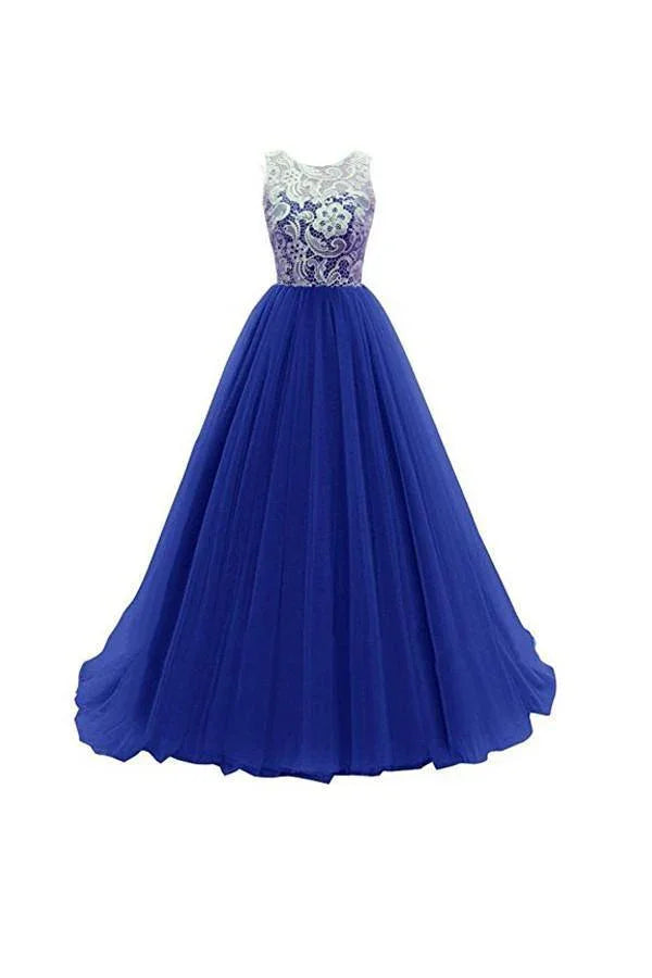 A-line Prom Dress lace bridesmaid long evening gowns PG246