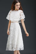 A-line Short Lace Crystal Homecoming Dress