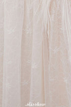 A-line Sleeveless Floor Length Lace Ivory Wedding Dress