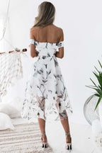 A-line Sleeveless Off The Shoulder Unique Tulle Homecoming Dresses