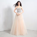 A-line Strapless Tulle Party Dress With Sequined