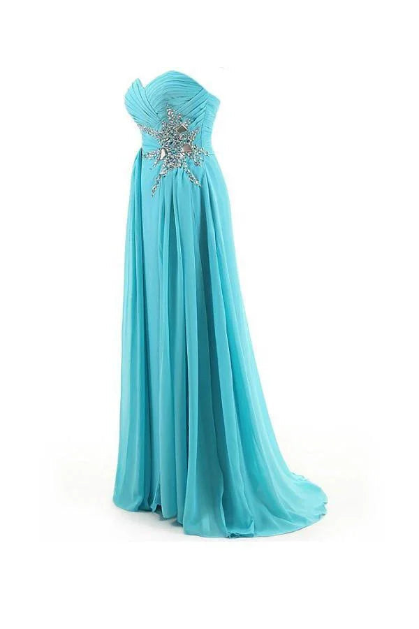 A-line Sweetheart Beading Chiffon Prom Dress Evening Gown PG262