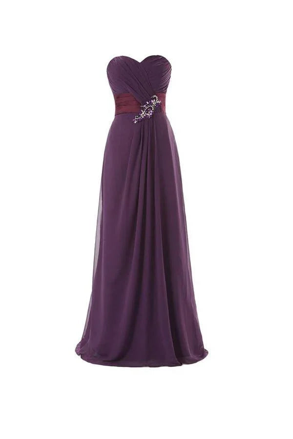 A-Line Sweetheart Floor-length Bridesmaid/Prom Dress With Ruffles BD020