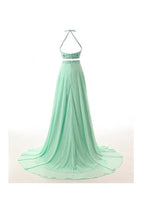 A-line Two Pieces Chiffon Prom Dresses Evening Dresses PG261