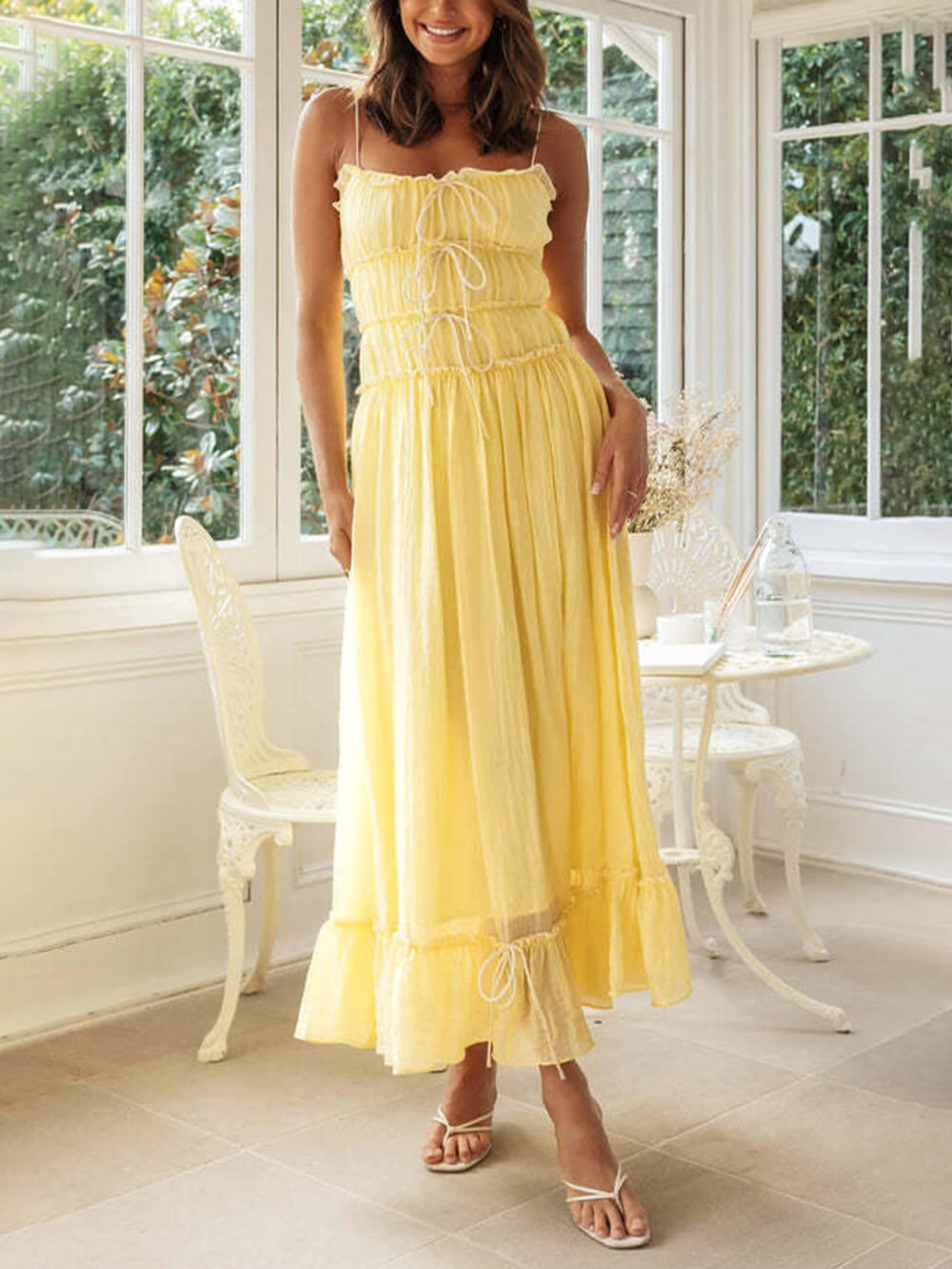 Robe patchwork élégante à bretelles tombantes
