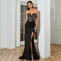 Sexy lantejoulas sem mangas envolto peito sem costas cocktail vestido de noite dama de honra feminino