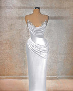 Chic Strapless Long Prom Dress With Beading And Pleated Details