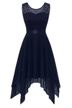 Abito da sera elegante formale solido asimmetrico con scollo a O (8 colori)