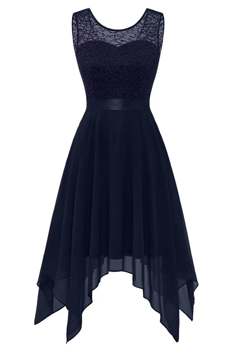 Abito da sera elegante formale solido asimmetrico con scollo a O (8 colori)