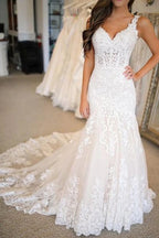 Classy Mermaid Sweetheart Wedding Dresses With Appliques