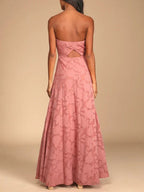 Abendkleid, trägerloses, schmal geschnittenes Maxikleid mit Schlitz 