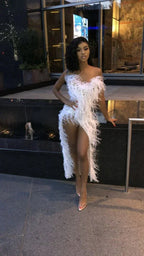 Vestido Blanco Sexy de Noche Elegante para Baile de Graduación Y1877