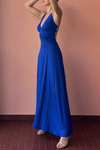 Another Most Beautiful Date Back Lace-up Stretch Maxi Dress