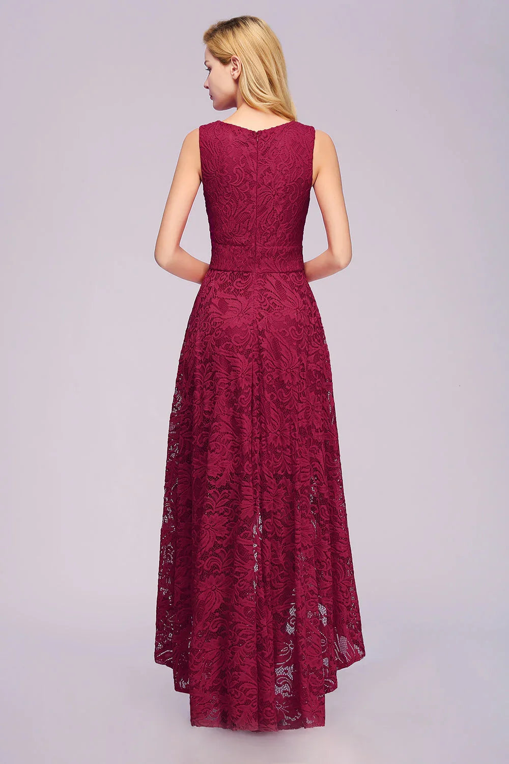 Amazing A-Line V-Neck Sleeveless Lace Bridesmaid Dress