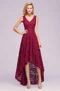 Amazing A-Line V-Neck Sleeveless Lace Bridesmaid Dress