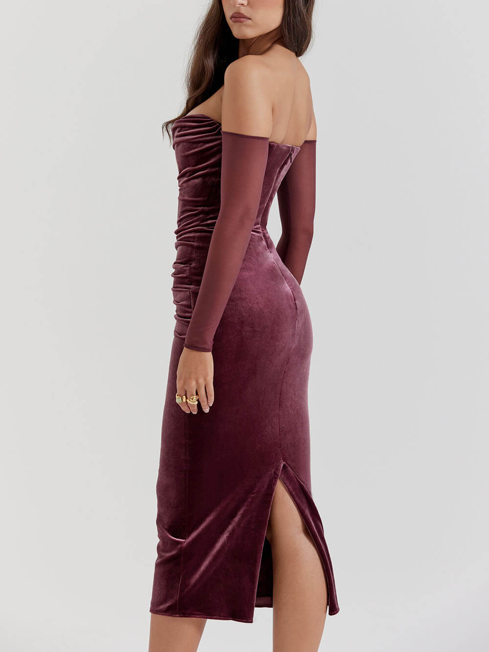 Trägerloses Midikleid 