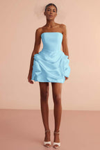 Glamorous Strapless Sleeveless Short Prom Dress With Pleated Skirt In 70 Colors