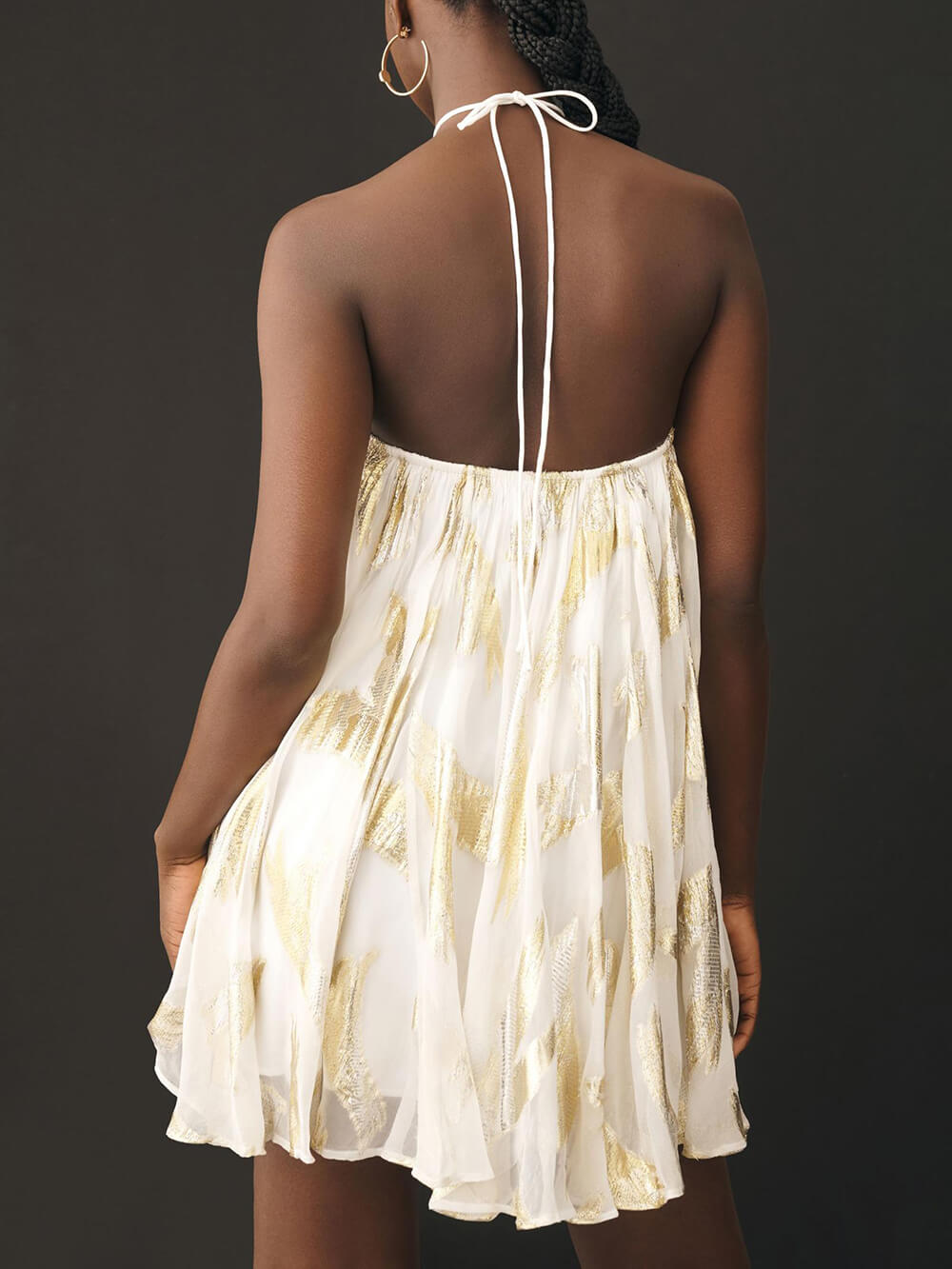 Robe courte balancière à imprimé cache-cœur avec sequins suspendus