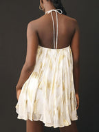 Robe courte balancière à imprimé cache-cœur avec sequins suspendus