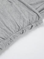 Vestidos de Noite Maxi Decote Ombro a Fora Manga Comprida Justos Pregueados Cor Liso Articulação Dividida