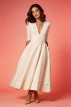 2025 Wedding Dress Half Sleeves Vintage Bridal Gown by NumberSea OFFICIAL STORE