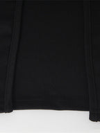 Vestidos de noche midi con mangas largas, espalda ajustada, cruzados, aberturas laterales, borlas y cuello alto 