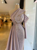 Vestido de noche glamoroso de lentejuelas y satén, vestido de concurso Y738