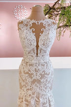 Gorgeous Mermaid Bateau Wedding Dress With Appliques Lace Tulle