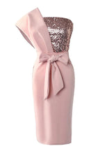 Abito Midi Monospalla con Applique di Paillettes "Giornata Incantevole"
