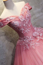 Ball Gown Off-the-Shoulder Tulle Wedding Dress With Appliques