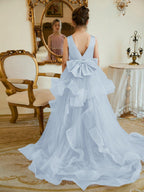 Ball-Gown/Princess Satin Tulle Floor-length Flower Girl Dress