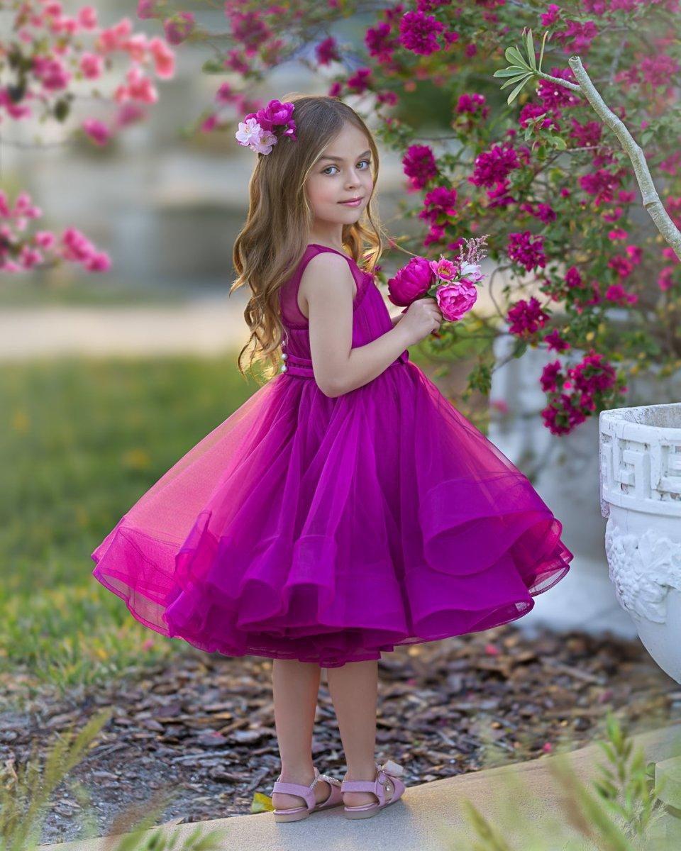 Ball-Gown/Princess Tulle Knee-length Flower Girl Dress