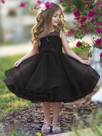 Ball-Gown/Princess Tulle Knee-length Flower Girl Dress