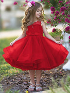 Ball-Gown/Princess Tulle Knee-length Flower Girl Dress