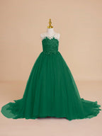 Ball-Gown/Princess Tulle Sweep Train Flower Girl Dress