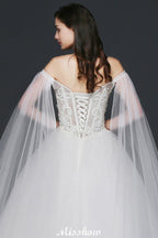 Ball Gowns Appliques Straps Tulle Elegant Wedding Dresses