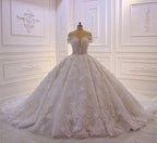 Sexy Sweetheart Off Shoulder Backless Wedding Dress With Tulle Appliques Ruffles