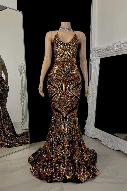 Beautiful Halter Criss-cross Mermaid Sleeveless Prom Dress