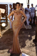 Beautiful Long Column Mermaid Prom Dress With One Sleeve