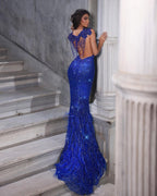Beautiful Long Mermaid Sweetheart Sequined Backless Formal Prom Dresses