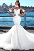 Beautiful Mermaid Sweetheart Beautiful Wedding Dress Lace Dresses for Weddings with Choker