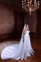 Beautiful White Sweetheart Beading Sleeveless Wedding Dress With Detachable Train
